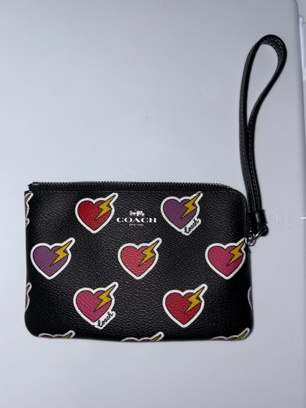 COACH Corner Zip Wristlet In Signature Leather